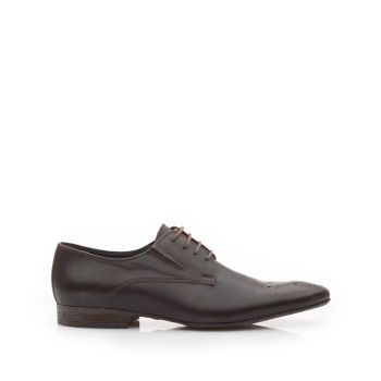Pantofi eleganti barbati din piele naturala,Leofex - 779 taupe inchis box de firma original