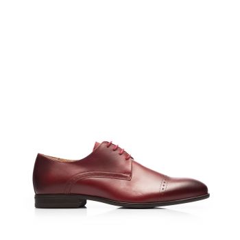 Pantofi eleganti barbati din piele naturala, Leofex- 931 Visiniu box ieftin