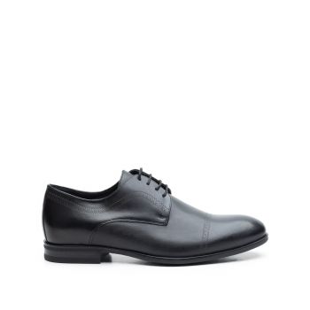 Pantofi eleganti barbati din piele naturala Leofex- 932 Negru de firma originali