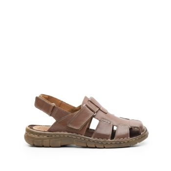 Sandale barbati din piele naturala Leofex - 324 Maro