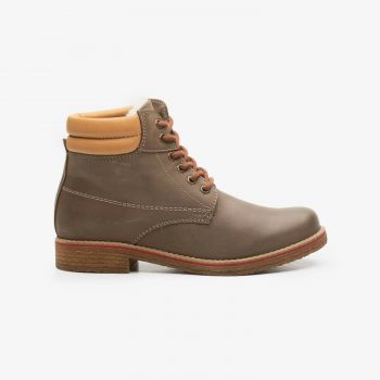 Ghete casual din piele naturală, Leofex - 307 Maro Box de firma originala