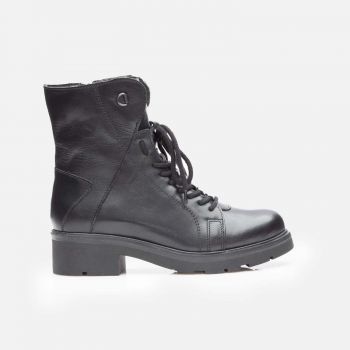Ghete damă din piele naturală, Leofex - 349 Negru Box