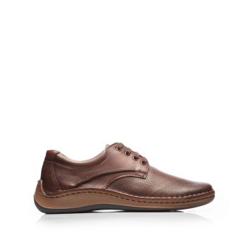 Pantofi casual barbati din piele naturala, Leofex - 918 Marone Box Presat de firma original