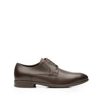 Pantofi eleganţi bărbaţi din piele naturală, Leofex - 622 Mogano box de firma original