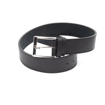 Curea unisex din piele naturala - Negru box 4cm
