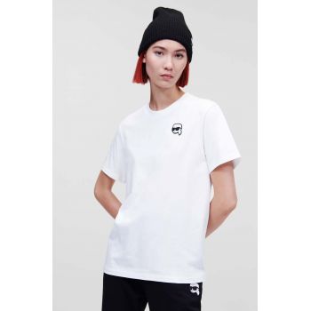 Karl Lagerfeld tricou din bumbac culoarea alb