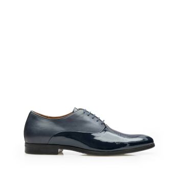 Pantofi barbati eleganti din piele naturala Leofex- 526 Blue Box Lac de firma originali