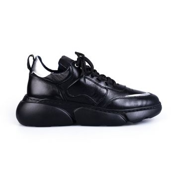 Pantofi sport damă din piele naturală, Leofex- 239 Negru box ieftini