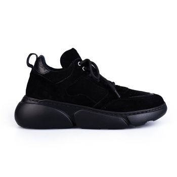 Pantofi sport damă din piele naturală, Leofex- 239 Negru velur ieftini