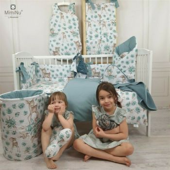 Sac de dormit pentru bebelusi MimiNu din bumbac 70 cm 0-6 luni Sweet Deer Mint la reducere