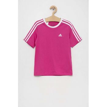 Adidas tricou de bumbac pentru copii G 3S BF culoarea roz