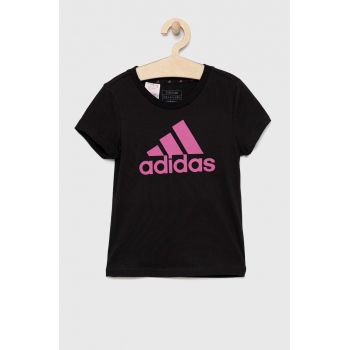 Adidas tricou de bumbac pentru copii G BL culoarea negru