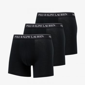 Ralph Lauren Stretch Cotton Boxer Briefs 3-Pack Black la reducere