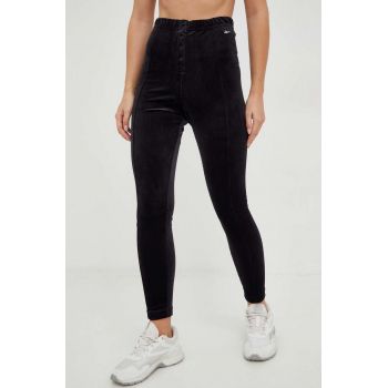 Reebok Classic colanti femei, culoarea negru, neted