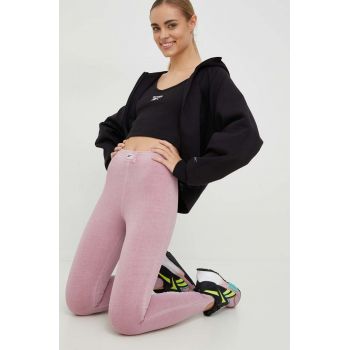 Reebok Classic colanti femei, culoarea roz, neted