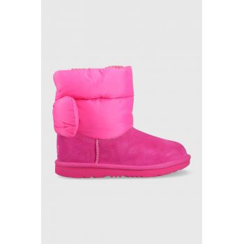 UGG cizme de iarna copii BAILEY BOW MAXI culoarea roz ieftina
