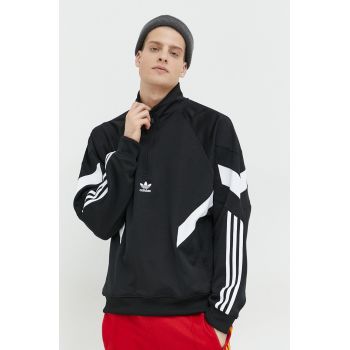 Adidas Originals bluza barbati, culoarea negru, cu imprimeu