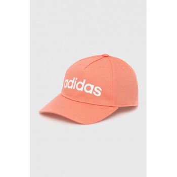 Adidas Performance șapcă de baseball din bumbac culoarea portocaliu, cu imprimeu