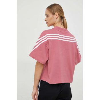 Adidas tricou din bumbac culoarea roz