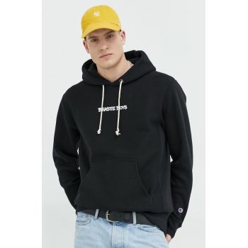Champion bluza x Beastie Boys barbati, culoarea negru, cu glugă, cu imprimeu