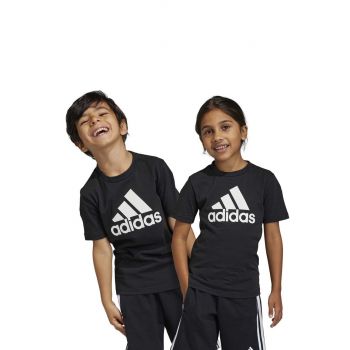 Adidas tricou de bumbac pentru copii LK BL CO culoarea negru, cu imprimeu de firma original