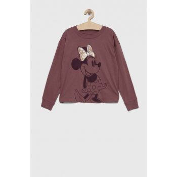 GAP longsleeve din bumbac pentru copii culoarea roz ieftin