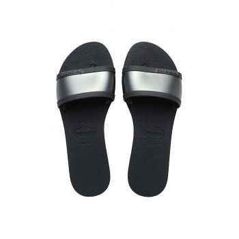 Havaianas slapi 4147238-0074P YOU femei, culoarea gri, cu toc plat 4147238.0074