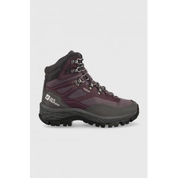 Jack Wolfskin pantofi Rebellion Guide Texapore Mid femei, culoarea violet