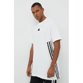 Adidas tricou din bumbac culoarea alb, cu imprimeu