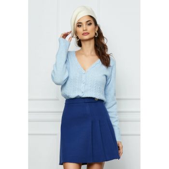 Fusta Dy Fashion albastra cu pliuri