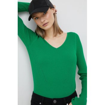Joop! pulover femei, culoarea verde, neted