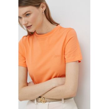 Joop! tricou din bumbac culoarea portocaliu