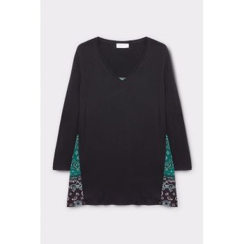Bluza cu insertii cu motive orientale