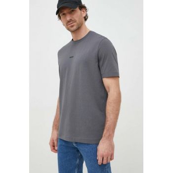 BOSS tricou BOSS CASUAL barbati, culoarea gri, neted