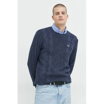 Hollister Co. pulover barbati, culoarea albastru marin, light ieftin