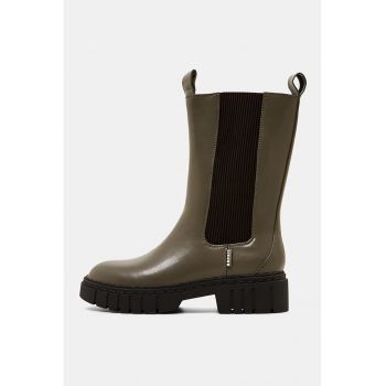 Cizme mid-calf Chelsea de piele ecologica la reducere