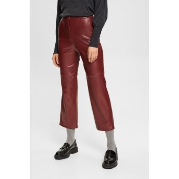 Pantaloni crop de piele ecologica