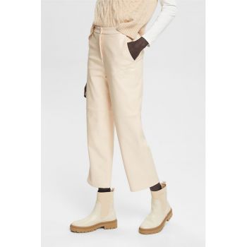 Pantaloni crop de piele ecologica