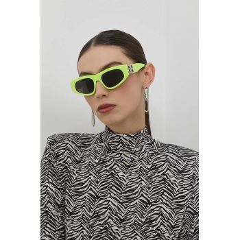Balenciaga ochelari de soare femei, culoarea verde de firma originali