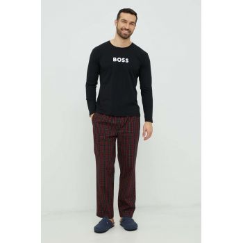 BOSS pijama barbati, culoarea negru, modelator