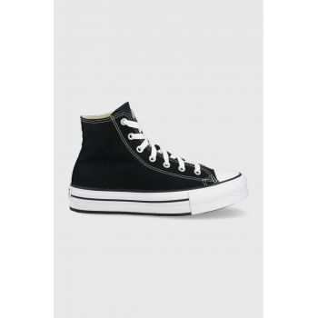 Converse tenisi Chuck Taylor All Star Eva Lift femei, culoarea negru