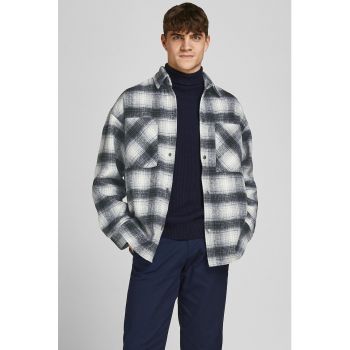 Jack & Jones - Jacheta-camasa cu capse si buzunare pe piept