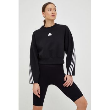 Adidas bluza femei, culoarea negru, cu imprimeu ieftin