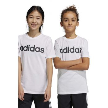 Adidas tricou de bumbac pentru copii U LIN culoarea alb, cu imprimeu
