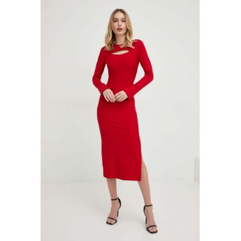 Answear Lab rochie culoarea rosu, midi, mulata de firma originala