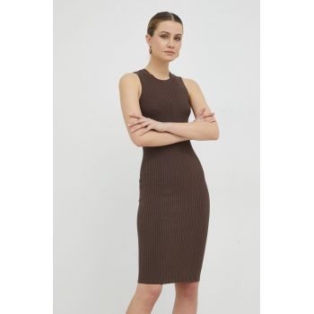 Elisabetta Franchi rochie culoarea maro, mini, mulata