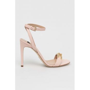 Elisabetta Franchi sandale de piele culoarea roz de firma originale