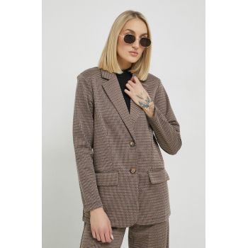 JDY sacou Mia culoarea maro, un singur rand de nasturi, modelator