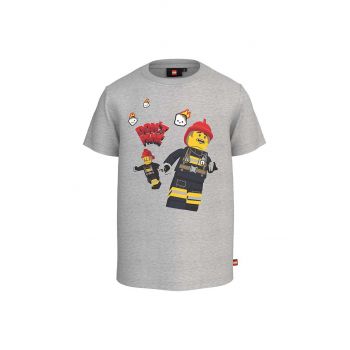 Lego tricou de bumbac pentru copii City culoarea gri, cu imprimeu ieftin