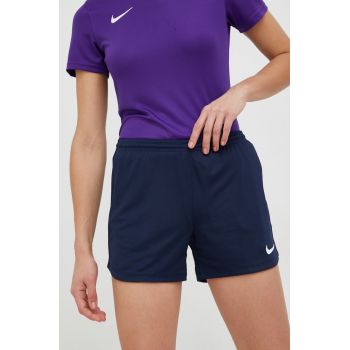 Nike pantaloni scurți de antrenament Park 20 femei, culoarea gri, neted, high waist